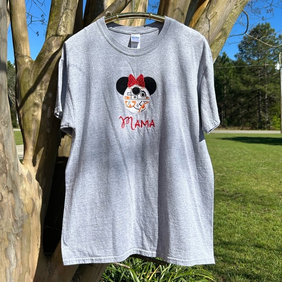 DISNEY Embroidered Mouse Ears STAR WARS BB8  “MAMA” T-Shirt size L - Picture 8 of 13